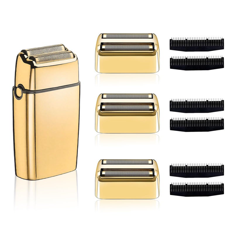 Shaver Replacement Foil & Cutter Blades Compatible with BabylissPRO FXFS2 Shaver - Gold, 3 Pack